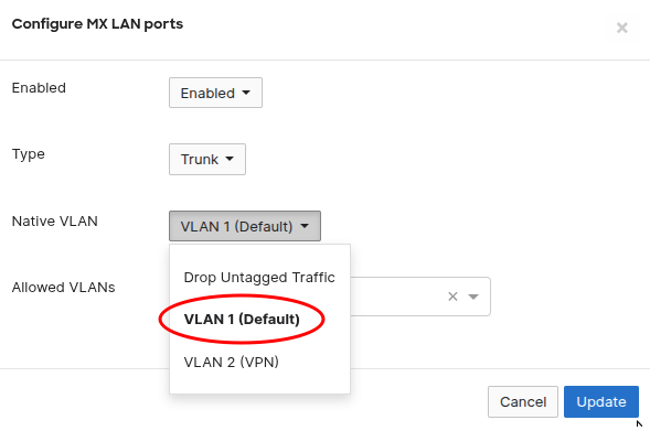 VLAN Configuration Fix